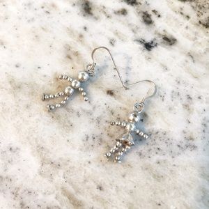 Girl/boy sterling silver earrings